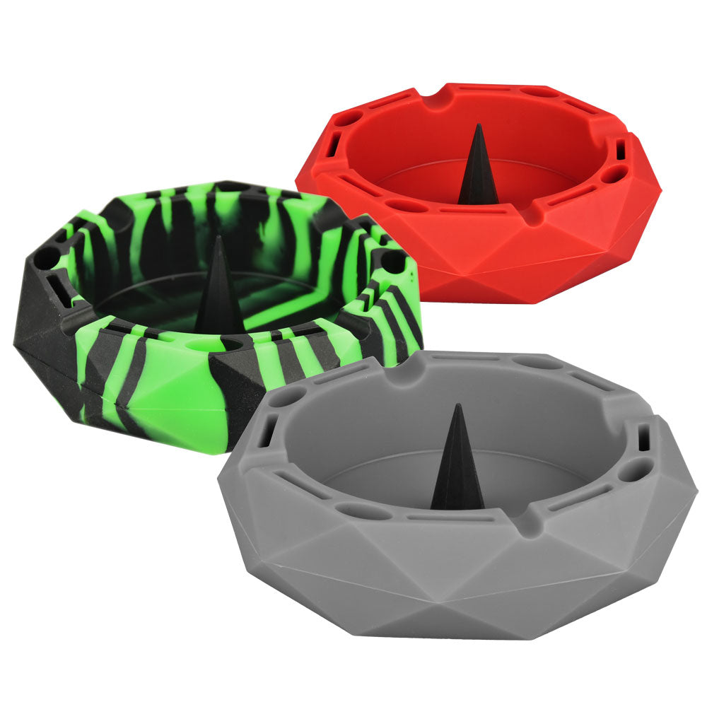 Diamond Colorful Silicone Ashtray – 5″ / Colors Vary
