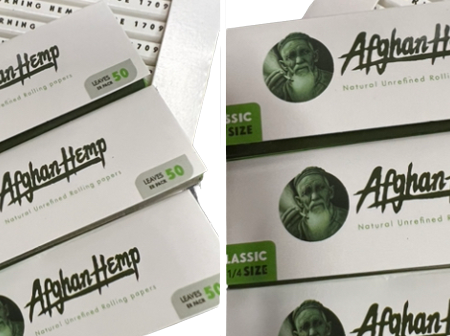 Afghan Hemp All Natural Rolling Papers 1 1/4 Size  (6 Pack)