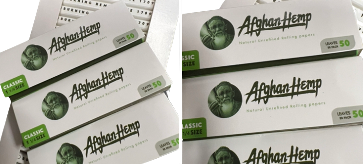 Afghan Hemp All Natural Rolling Papers 1 1/4 Size  (6 Pack)