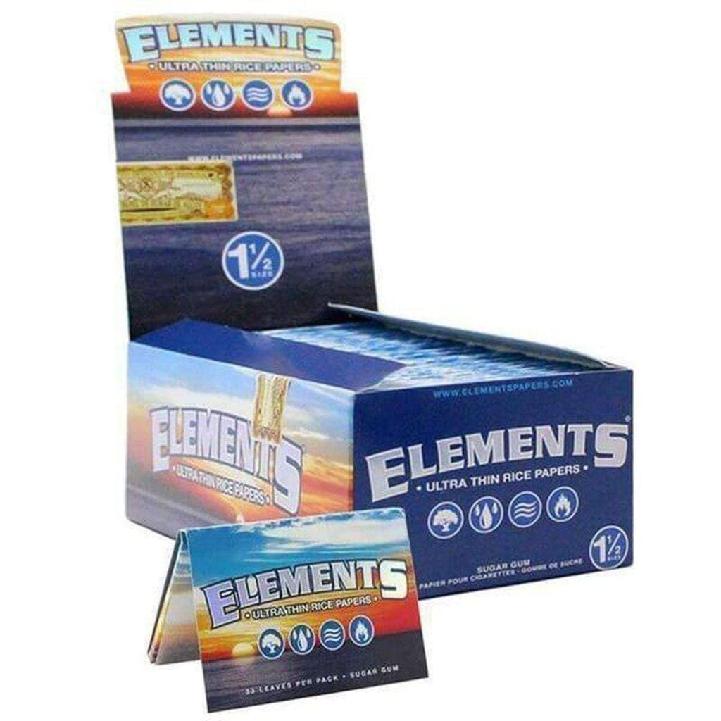 Elements 1 1/2 Size Rolling Paper with Tips 25 Pack Display