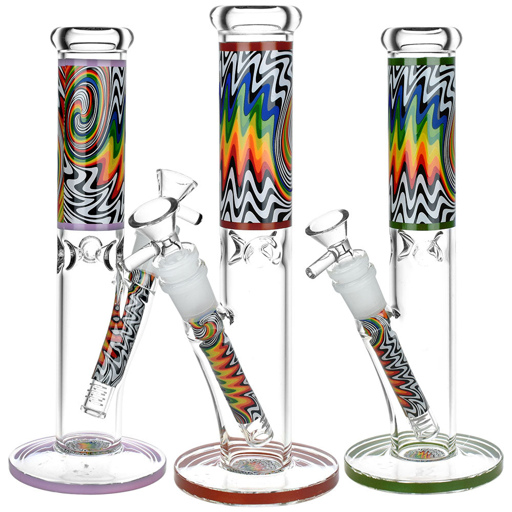 Lofty Visions Straight Tube Glass Water Pipe – 10″ / 14mm F / Colors Vary