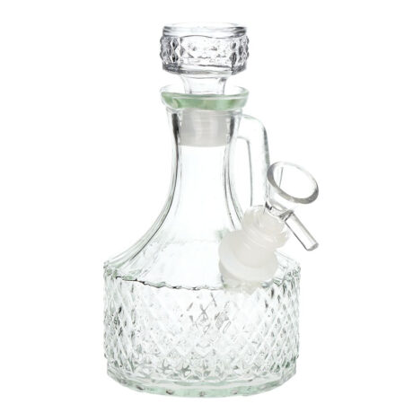 SeshGear Textured Vintage Glass Water Pipe – 6.5″ / 14mm F / Clear