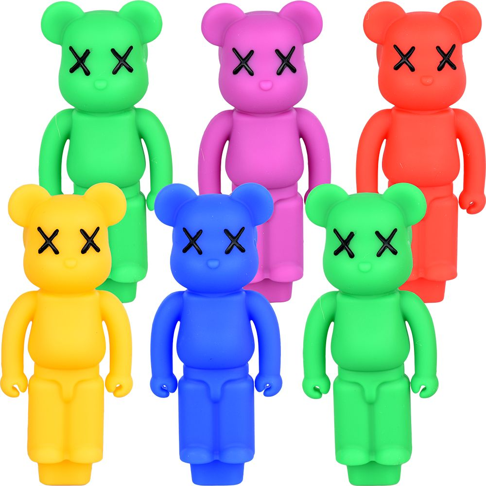 Bear Silicone Hand Pipe – 4.5″/ 6 ct