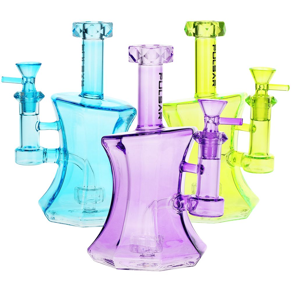 Pulsar Drippy Diamonds Glass Water Pipe | 7.5″ | 14mm F