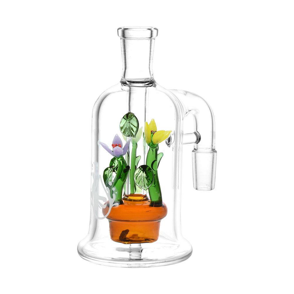Pulsar Wild Flowers Glass Ash Catcher – 5″ / 14mm / 90D