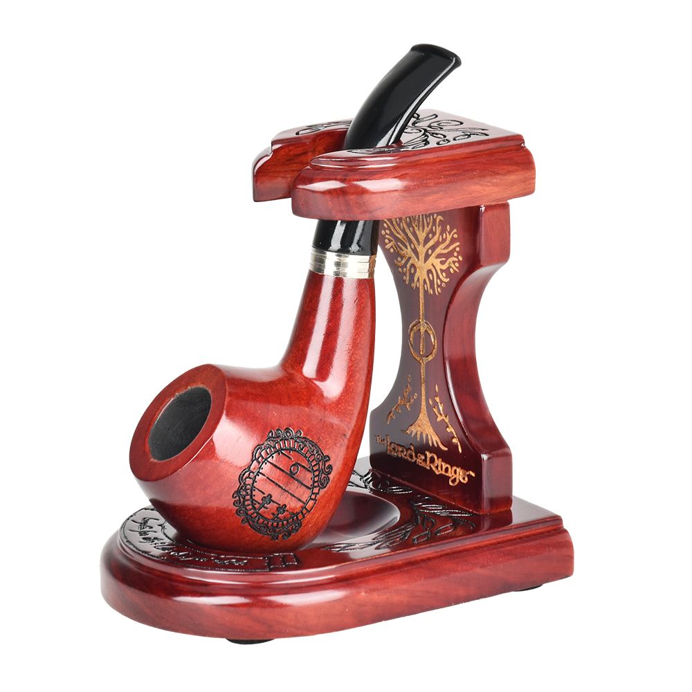 Pulsar Shire Pipes x LoTR HOBBITON Pipe & MIDDLE-EARTH Pipe Stand Bundle – 5.25″