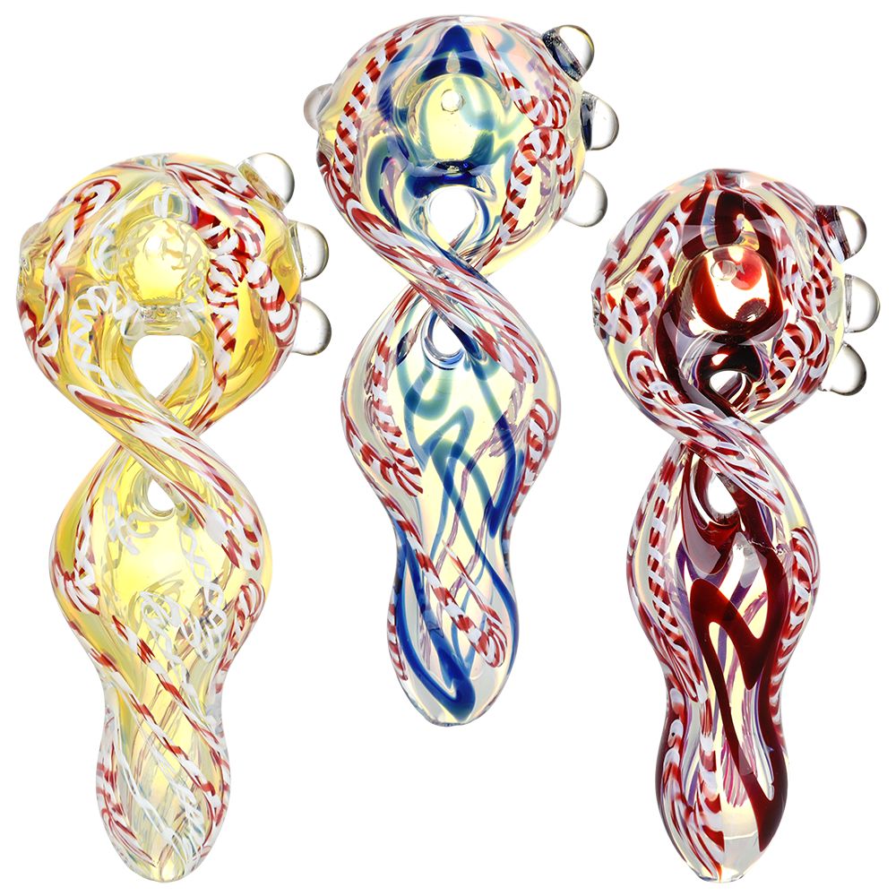 Euphoric Vibrance Twisted Glass Hand Pipe – 5.25″ / Colors Vary