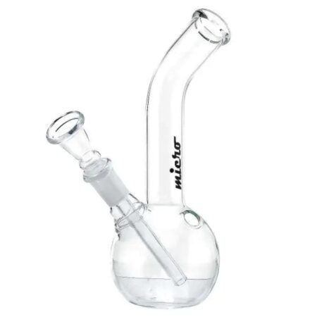 Compact Glass Water Pipe with Angled Mouthpiece for Smooth Smoking