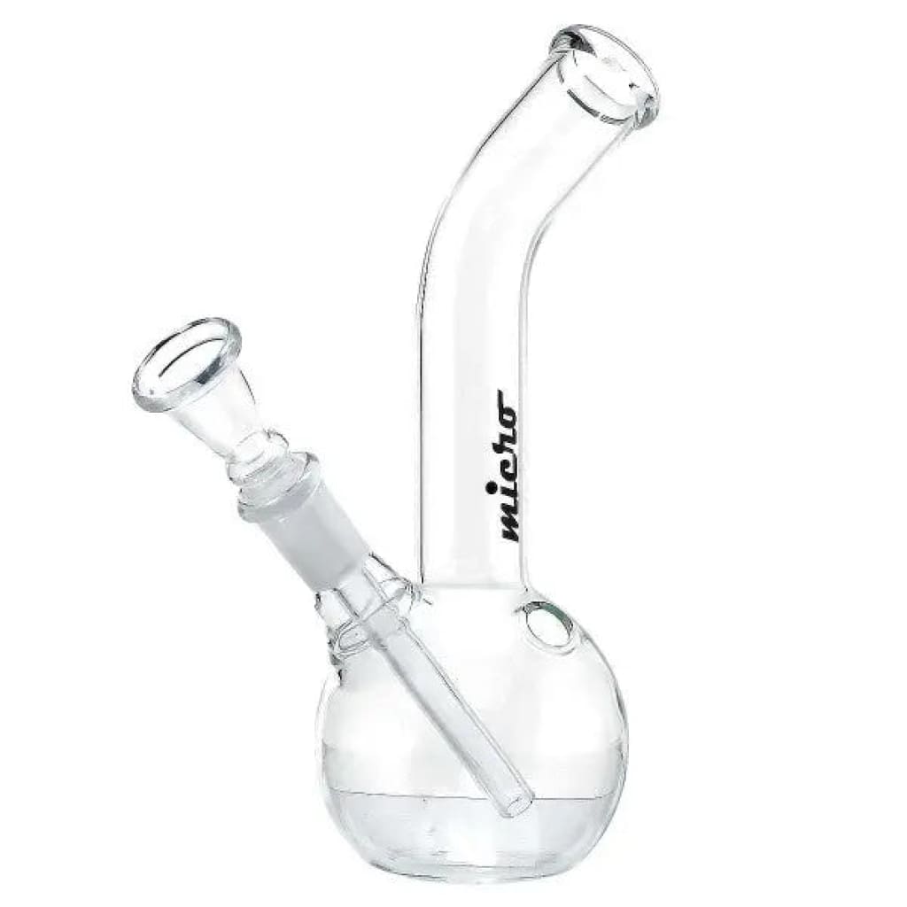 Compact Glass Water Pipe with Angled Mouthpiece for Smooth Smoking