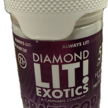 Diamond Lit! – Exotics Dog Walkers – 5CT Jar – 1G Delta- Pre-Rolls (Sativa / Hybrid / Indica)