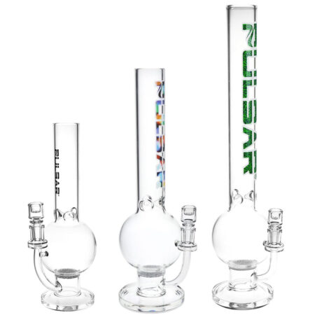 Pulsar Round Ball Glass Water Pipe – 12″ / 14mm F / Clear