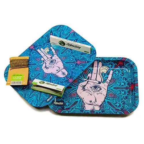 Afghan Hemp Metal Tray for Rolling and Organization - Image 16