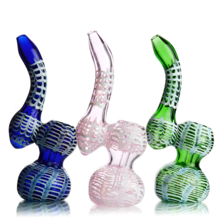 Borosilicate Bubbler Water Pipe with Slide Bowl and Carb Hole