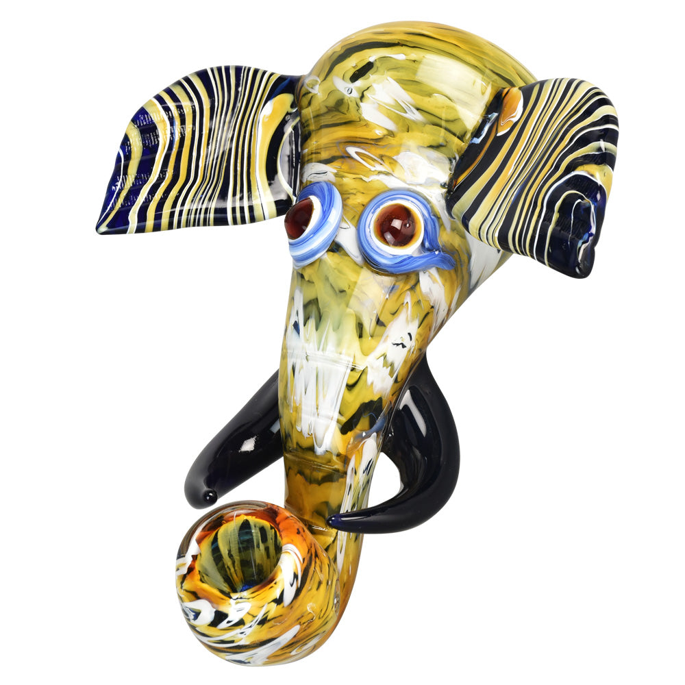 Eclectic Elephant Head Hand Pipe – 7″