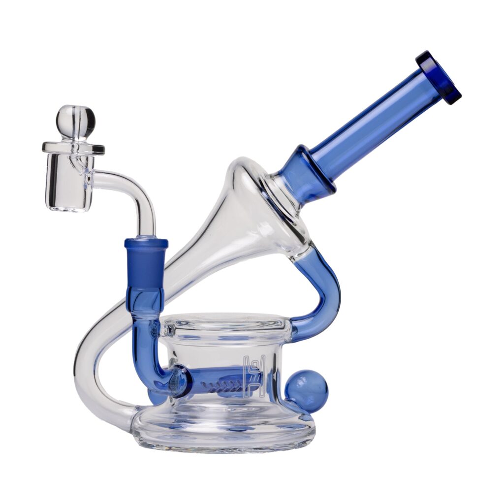Human Grade 7.5″ Recycler 45 (Triple Marble) Glass Rig