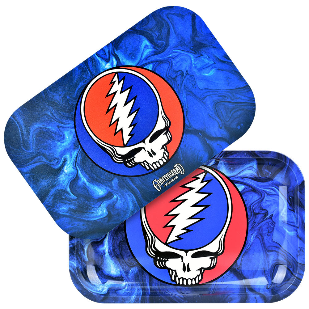 Grateful Dead x Pulsar Rolling Tray Kit | 11″x7″ | Steal Your Face Swirls