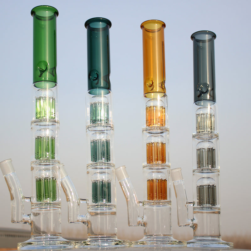Triple Tree Percolator Glass Water Pipe 19″