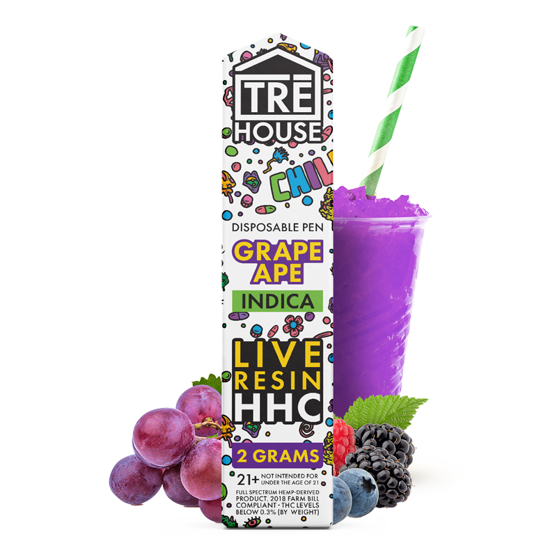 Pen – Grape Ape – Indica – Live Resin – HHC – 2 Grams – (10 Pack)