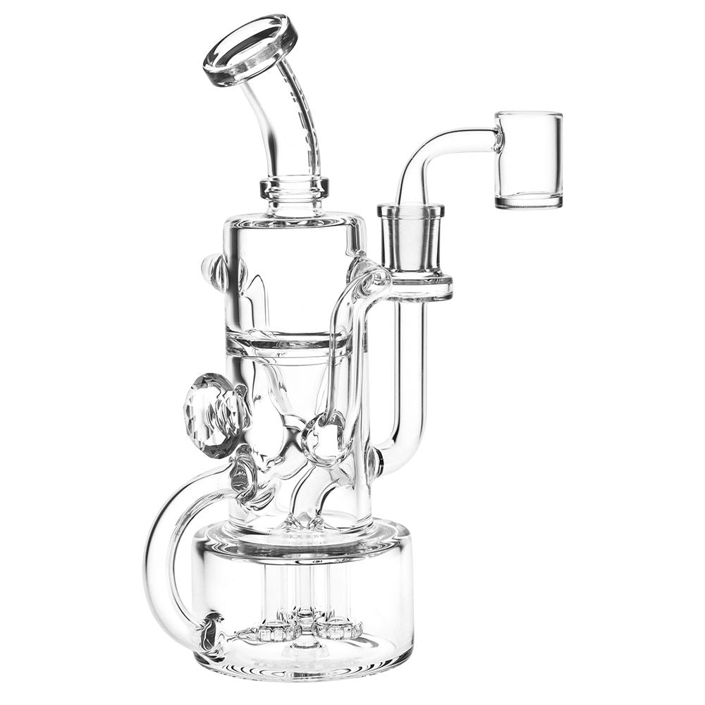 Pulsar Debonaire Diamond Triple Perc Glass Recycler Dab Rig – 9″ / 14mm F / Clear
