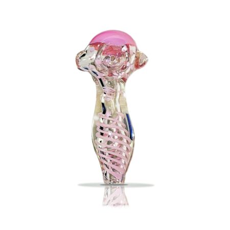 Slime Swirl Handmade Glass Pipe with Color-changing Feature