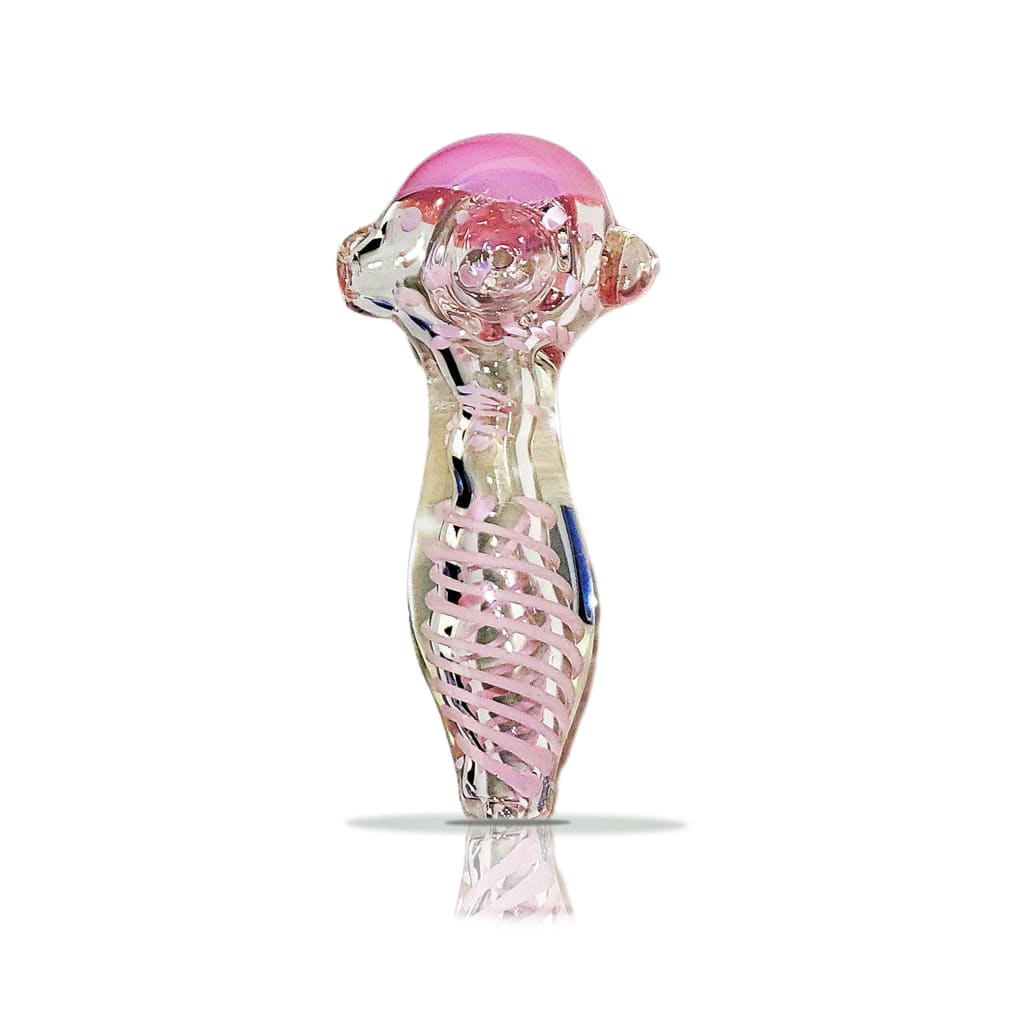 Slime Swirl Handmade Glass Pipe with Color-changing Feature