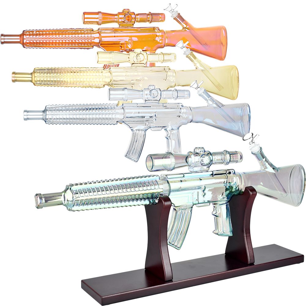 Machine Gun Glass Water Pipe – 23.75″ / 14mm F / Colors Vary