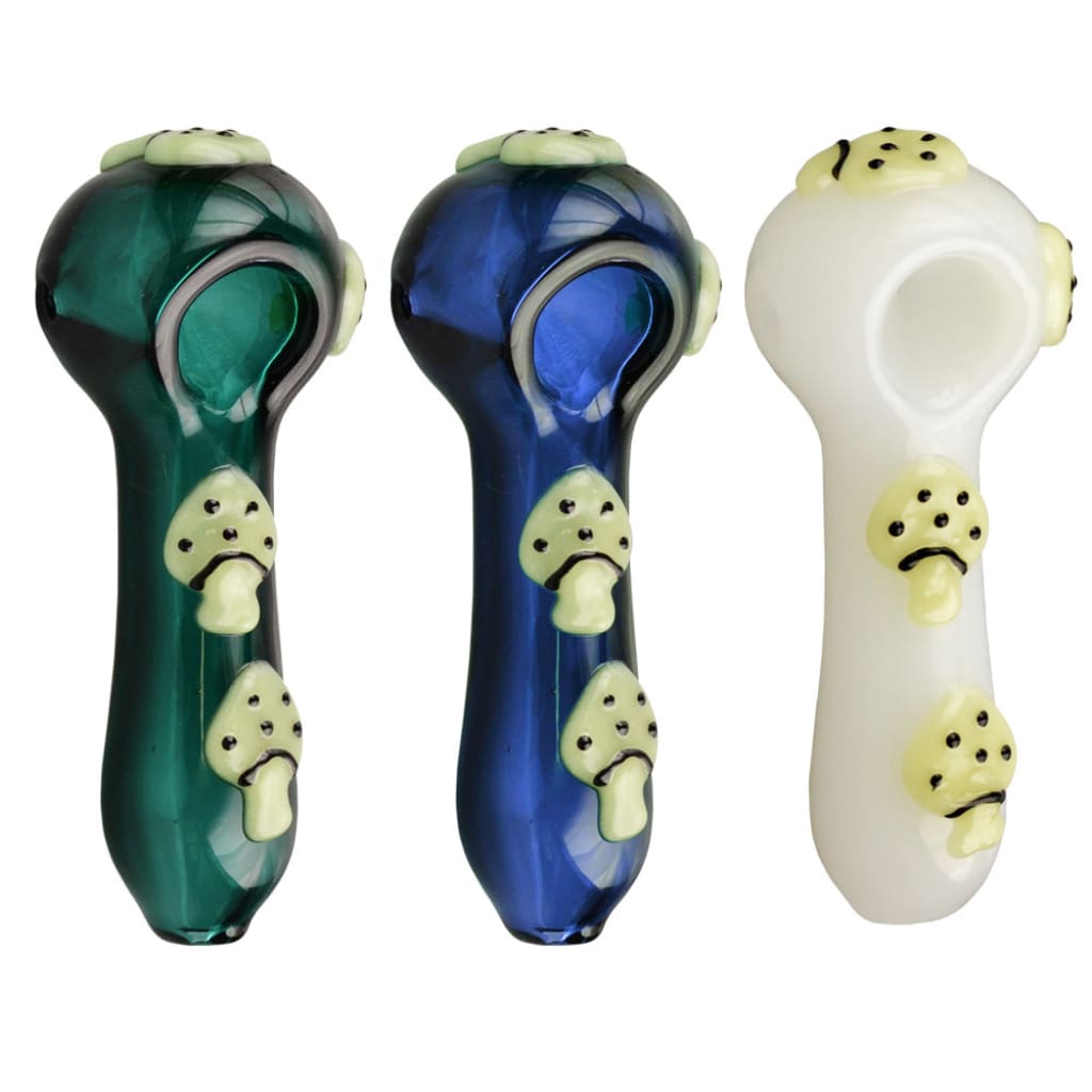 Glow In The Dark Mushroom Spoon Pipe – Borosilicate Glass