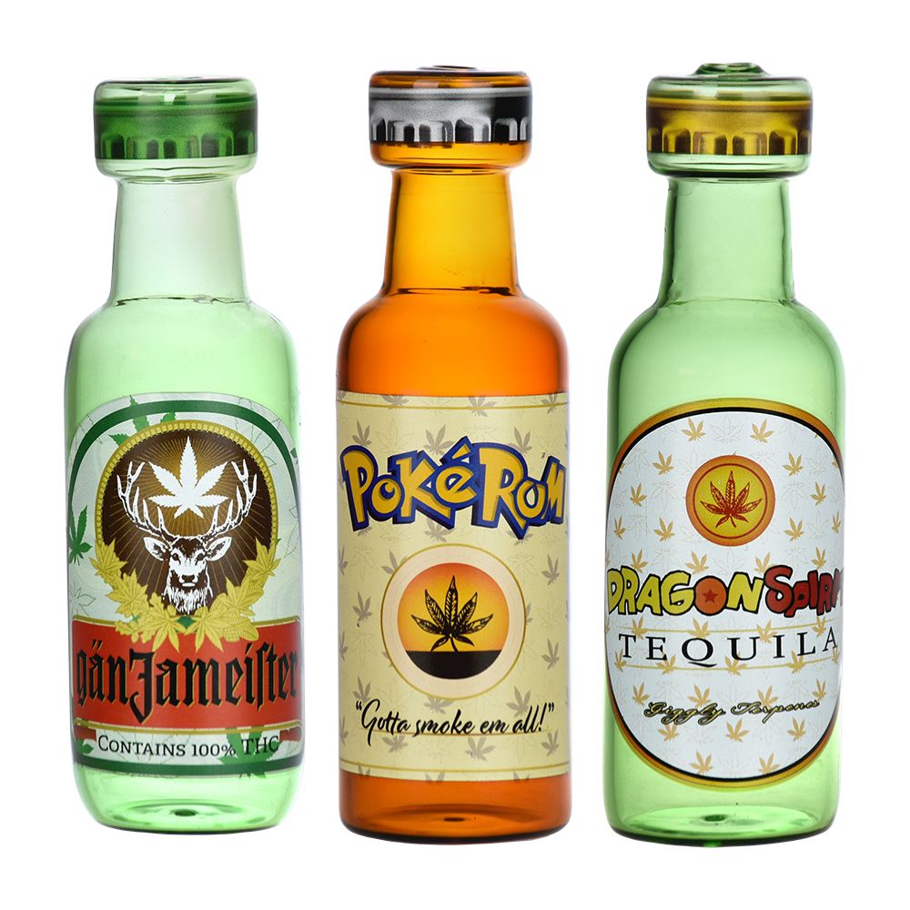 Dabtized Liquor Shot Glass Hand Pipe – 4.5″ / Designs Vary