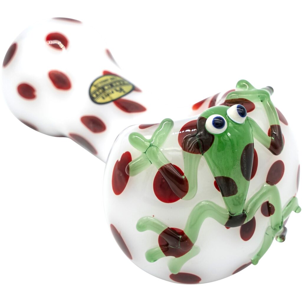 LA Pipes “Spotted Poison Frog” Spoon Glass Pipe