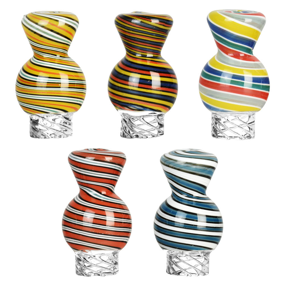 Spiral Candy Stripe Vortex Ball Carb Cap – 29mm/Colors Vary