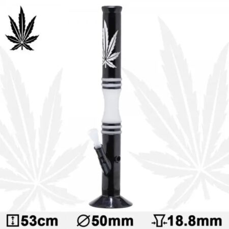 Sleek 20.5-inch Glass Water Pipe with Black and White Design