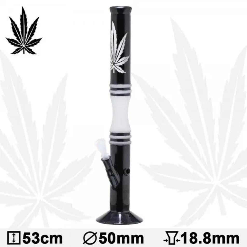 Sleek 20.5-inch Glass Water Pipe with Black and White Design