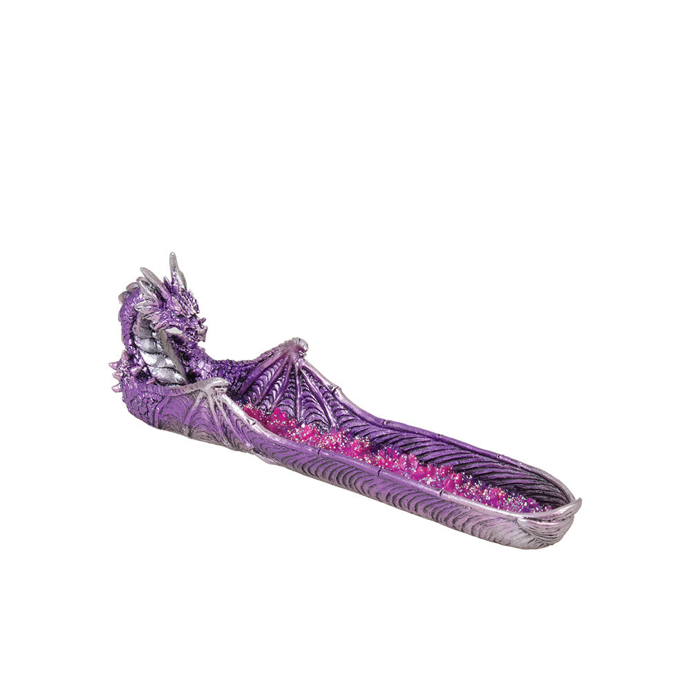 Purple Dragon w/ Crystal Polyresin Incense Burner