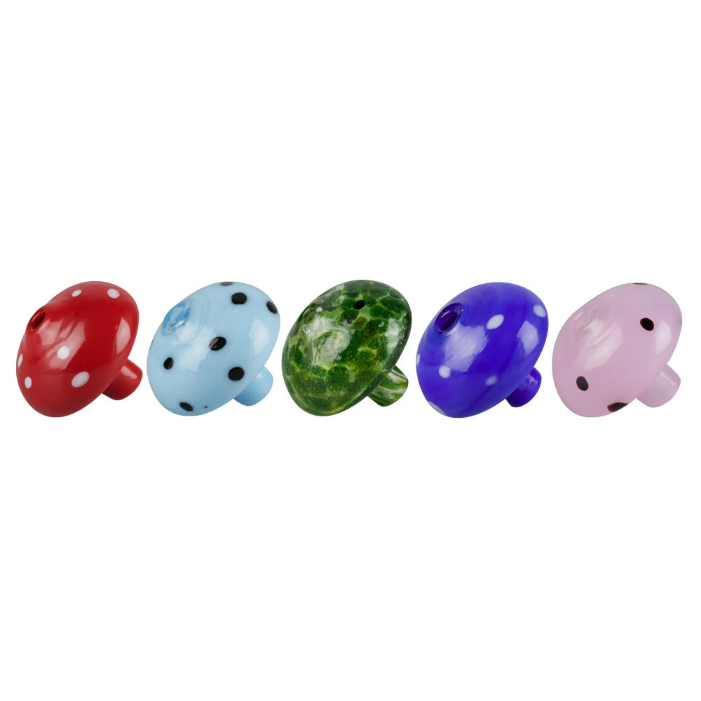 Worked Mushroom Carb Caps – 1″x1.2″ / Colors Vary