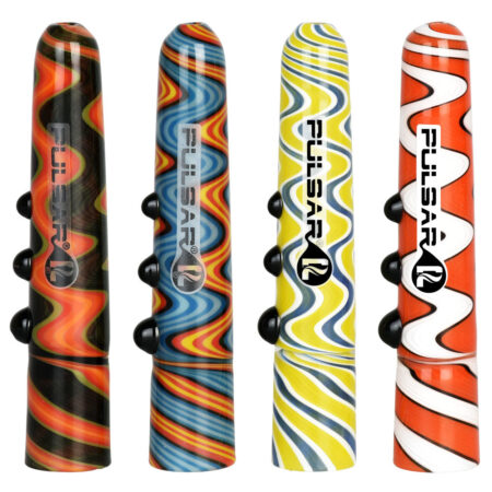 Pulsar River Flow Wigwag Glass Taster Bat - 4" / Colors Vary