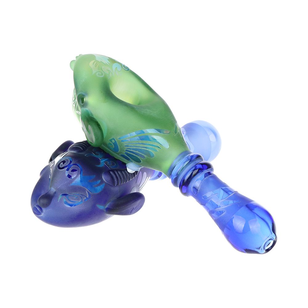 Braids of Avatar Sandblasted Glass Hand Pipe – 5.75″ / Colors Vary