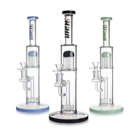 HITTN DOUBLE CHAMBER SHOWERHEAD & TREE ARM PERC STRAIGHT BONG