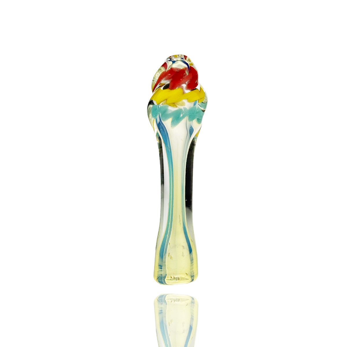 Artisan Twisted Silver Fume Glass Chillum - Image 7