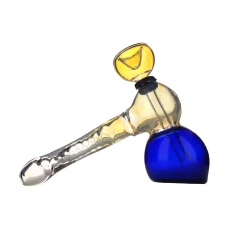 Gold Fumed Hammer Bubbler Pipe with Double Bubble Chamber