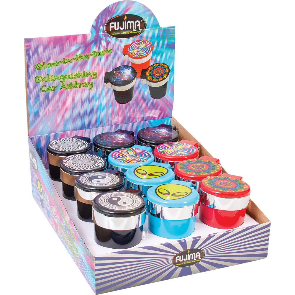 Fujima Glow Car Extinguishing Ashtray – Assorted – 12PC