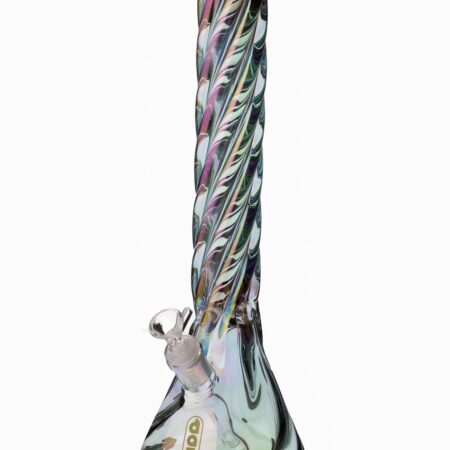 Daze Glass - 16 Inch Iridescent Spiral Glass Water Pipe