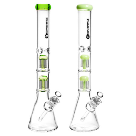 Pulsar Dual Jellyfish Perc Water Pipe- 18.5"/14mm F/Colors Vary