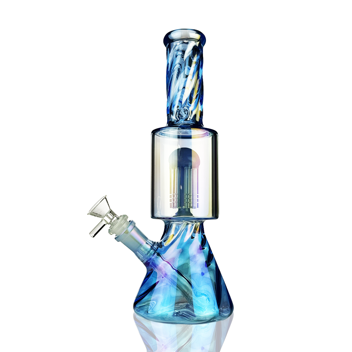11" Electroplated Tree Perc Beaker Water Pipe - Image 7
