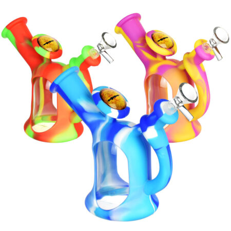 Watering Can Silicone & Glass Water Pipe - 6.5"/14mm F/Colors Vary