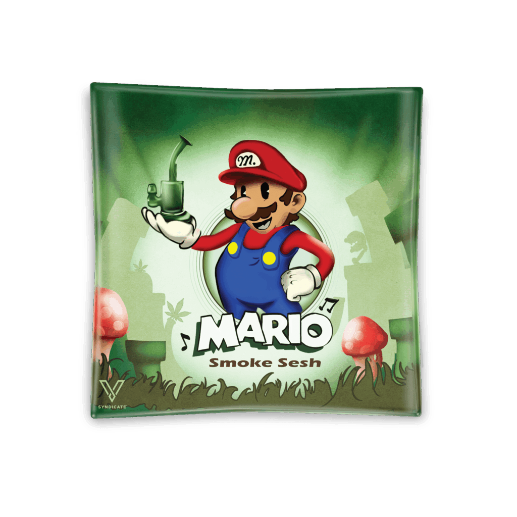 Mario Smoke Sesh Blazin’ Ashtray Glass