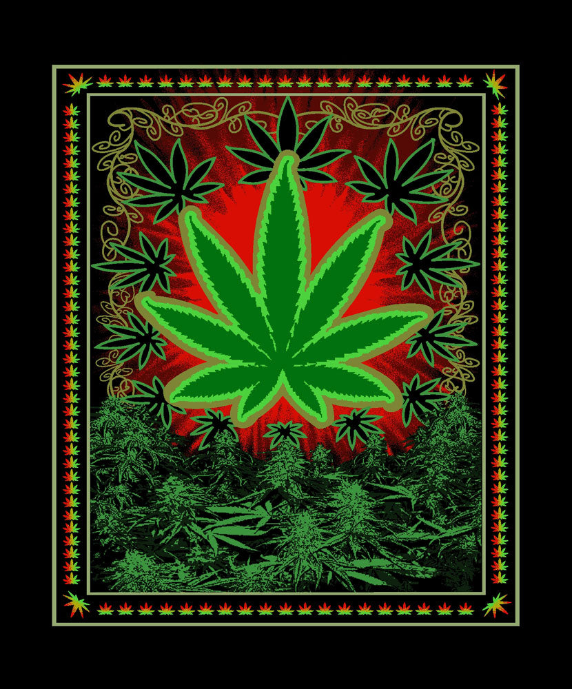 Chicko Leaf Plush Fleece Blanket | Medium Weight