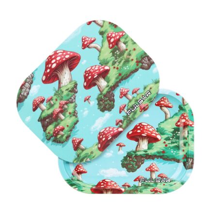 Pulsar Mini Rolling Tray & Lid Kit – Floating Mushrooms / 7″x5.5″