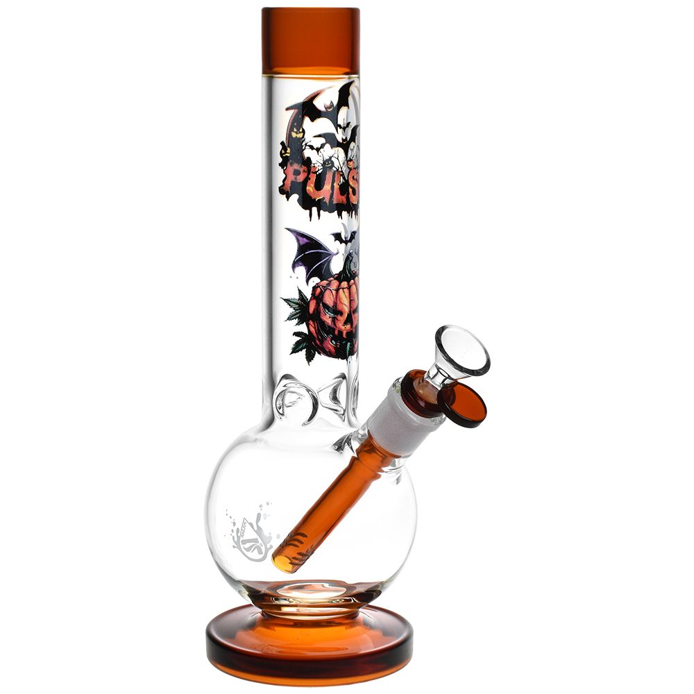 Pulsar Halloween Round Ball Glass Water Pipe – 11.75″ / 14mm F