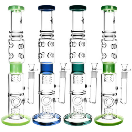 Pulsar Multi Perc Boss Water Pipe - 18"/19mm F/Colors Vary