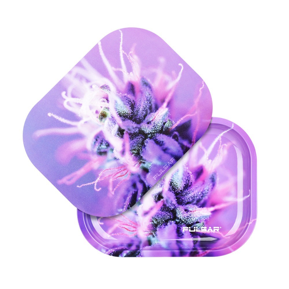 Pulsar Mini Metal Rolling Tray w/ Lid – Flowering / 7″x5.5″